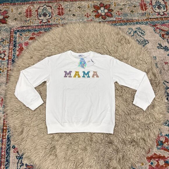 Lola and the Boys Mama Jeweled Sweatshirt size medium - Picture 1 of 5